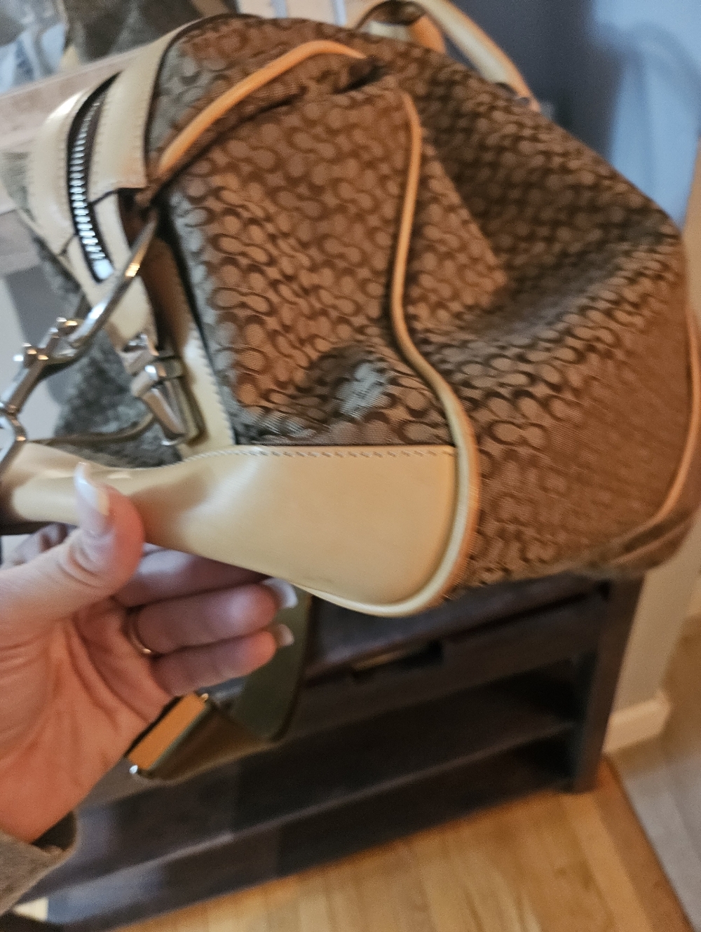 Coach Tan Signature Canvas Weekender Bag - Picture 12 of 13